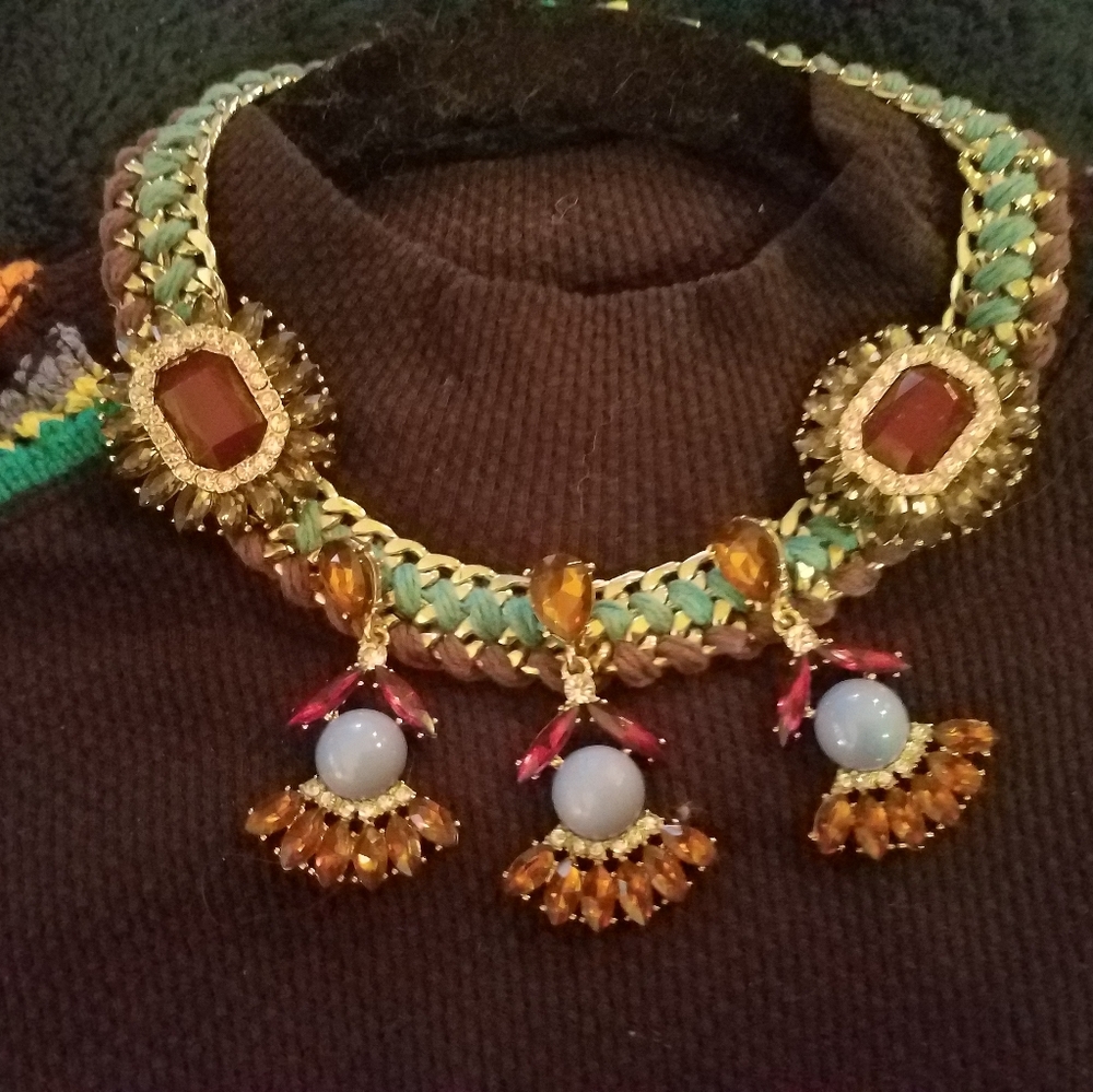 "Cleopatra" Style Crystal Bib Necklace